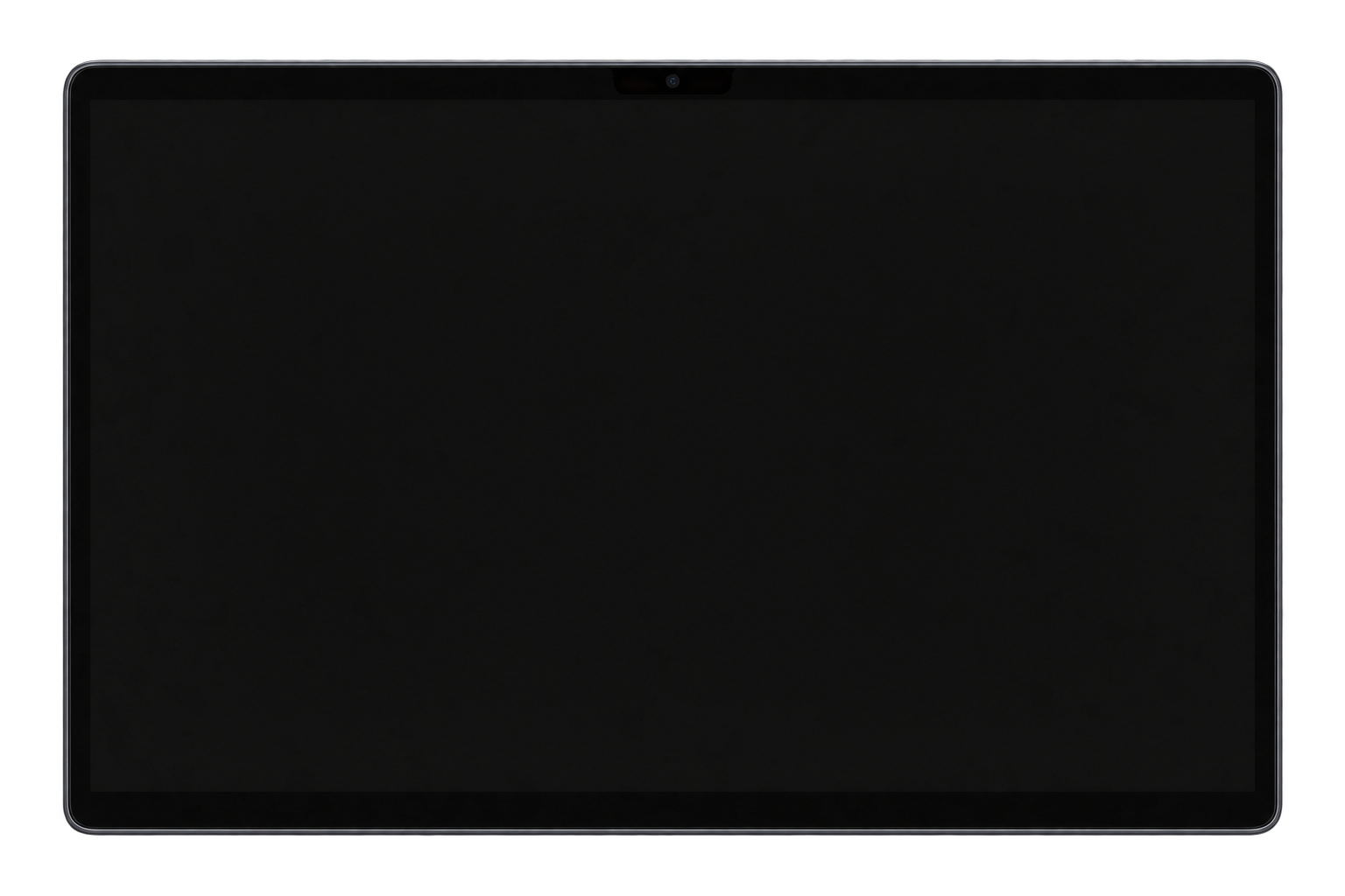 Space-black laptop opening to reveal a business dashboard
